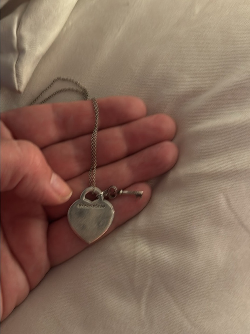 Heart Padlock Pendant Necklace in Silver Tiffany and company authentic